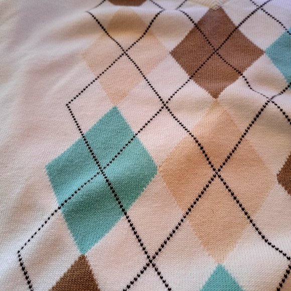LACOSTE ARGYLE Sweater Sz 5 or L 100% Cotton STUNNING COND. PREPPY IVY LEAGUE - Picture 4 of 9